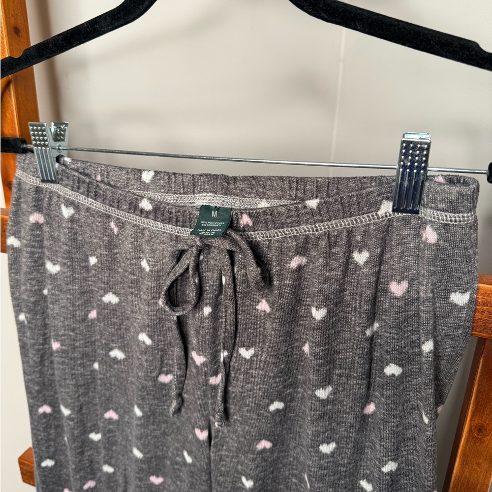 Laura Ashley Pajama Set – “Love” Embroidered Tee & Heart Print Pants - Picture 6 of 6